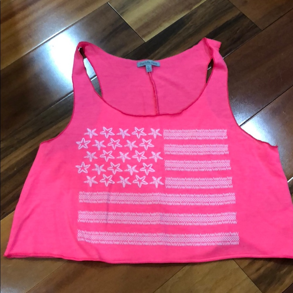Pink American Flag Tank Top